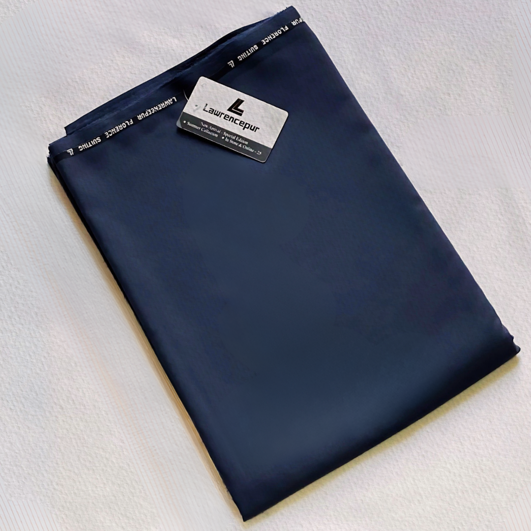 Plain-Navy Blue, S 140s Pure Wash n Wear, Florence Suiting Fabric