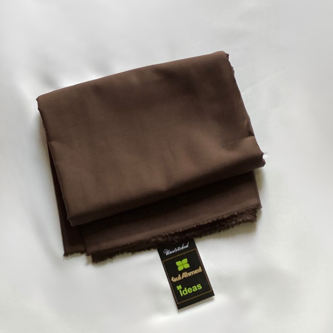 Plain-Dark Brown Egyption Cotton Suiting Fabric