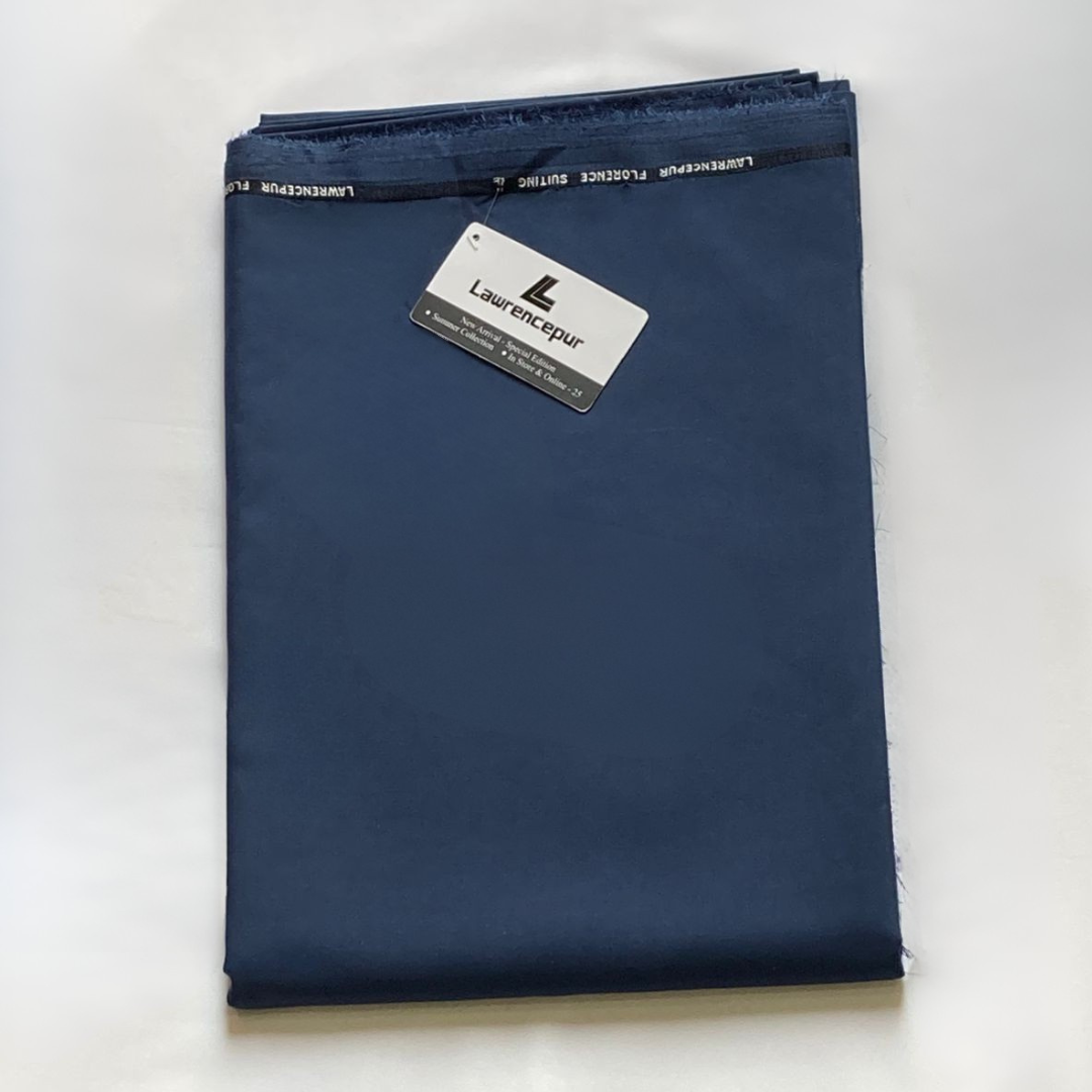 Plain-Navy Blue, S 140s Pure Wash n Wear, Florence Suiting Fabric