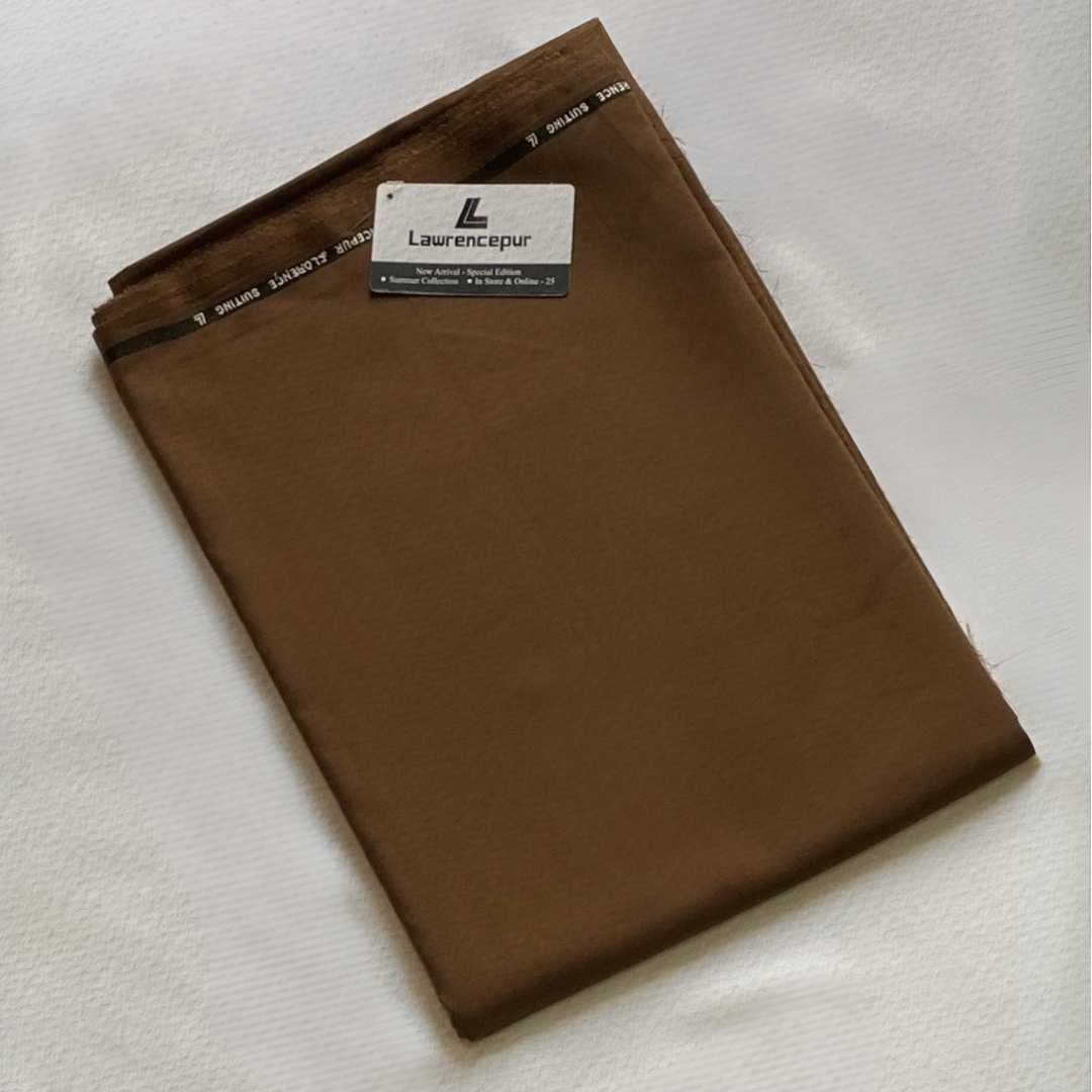 Plain-Light Brown, S 140s Pure Wash n Wear, Florence Suiting Fabric