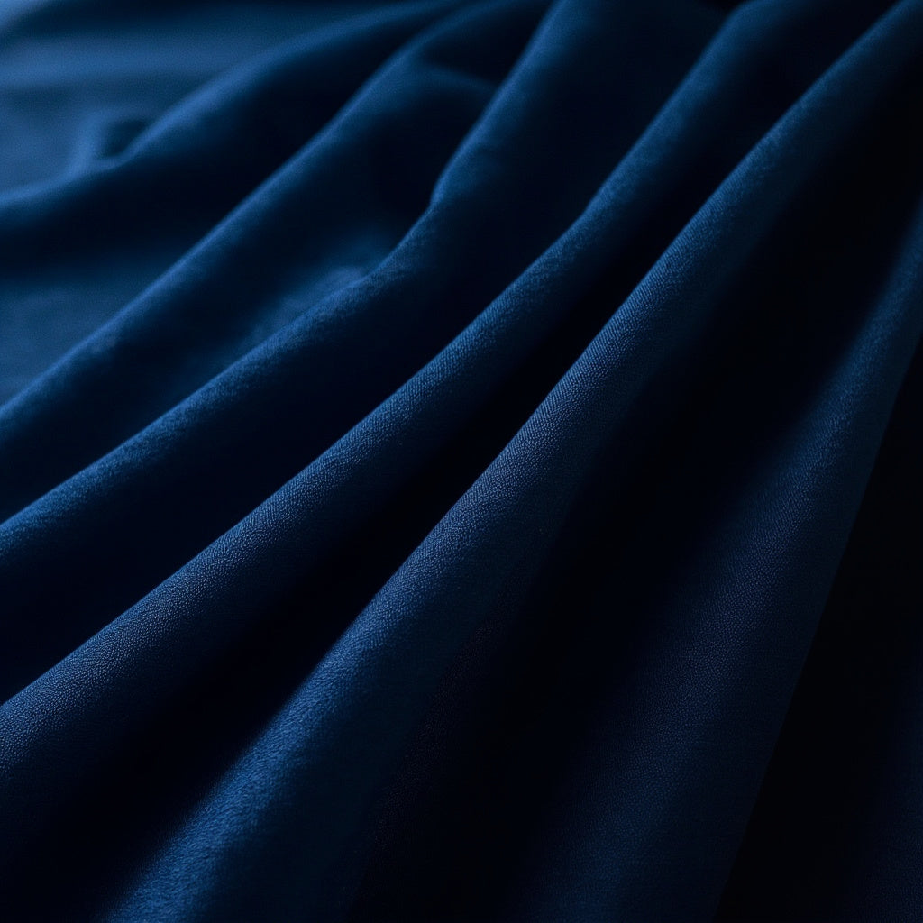 Plain-Deep Navy Blue Cotton Suiting Fabric