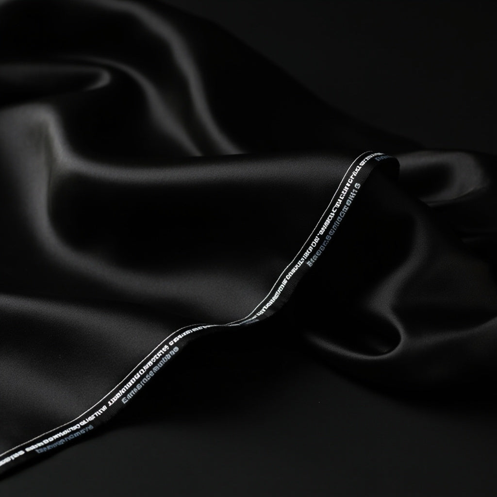 Plain-Black Cotton Suiting Fabric