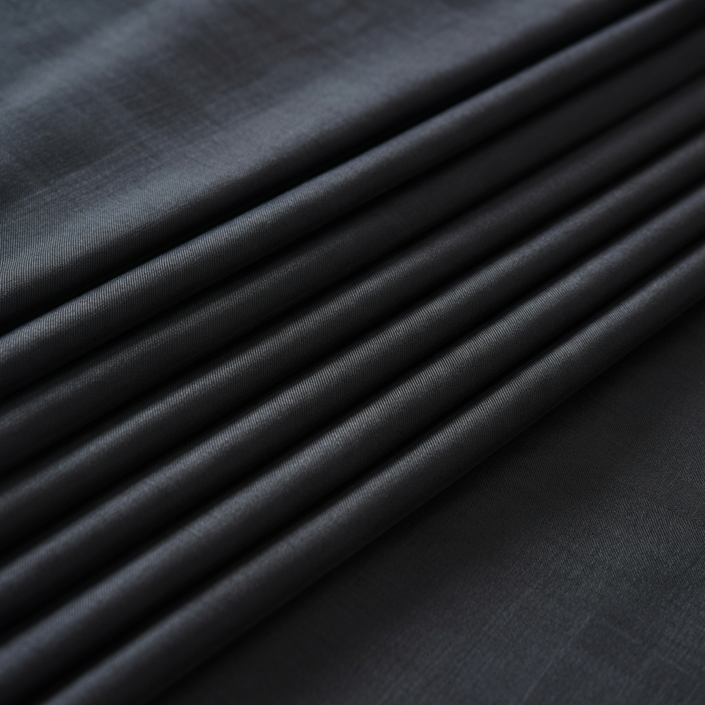 Plain-Black, S 140s Pure Wash n Wear, Florence Suiting Fabric