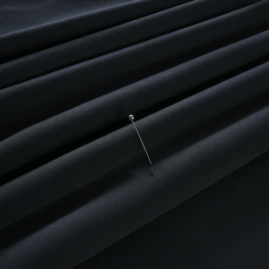 Plain-Black Cotton Suiting Fabric
