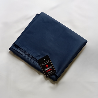 Plain-Deep Navy Blue Cotton Suiting Fabric