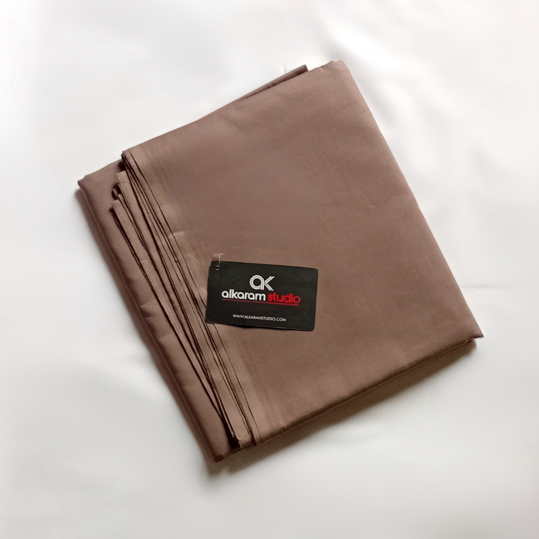 Plain-Light Brown Cotton Suiting Fabric