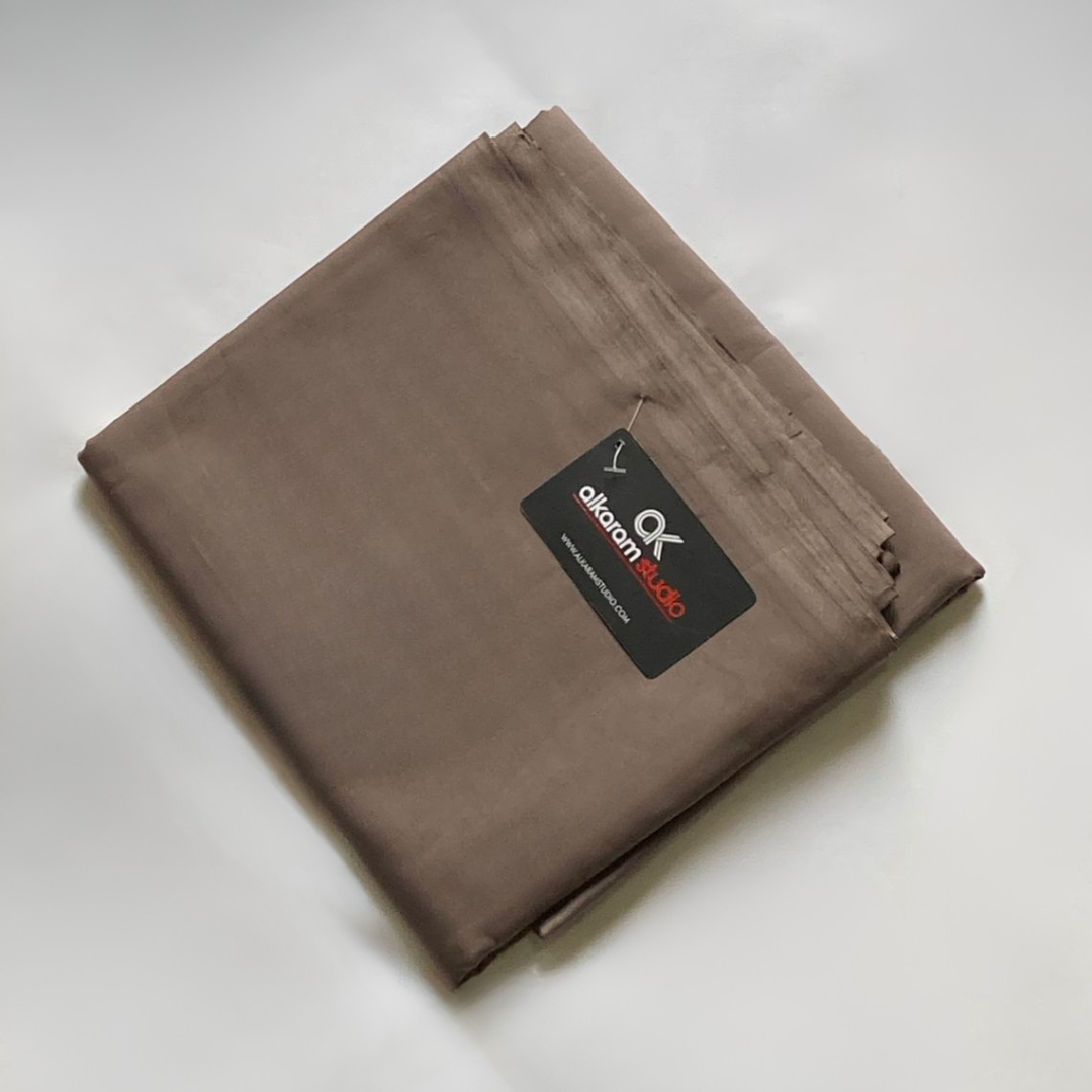 Plain-Light Brown Cotton Suiting Fabric