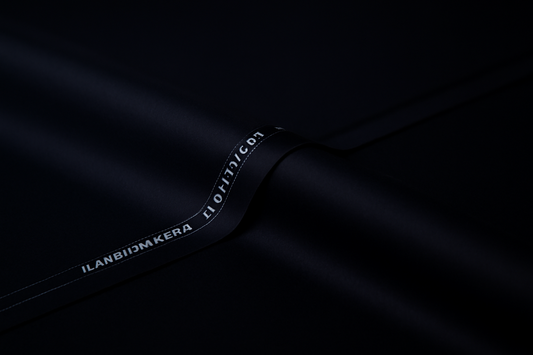 Plain-Black Cotton Suiting Fabric