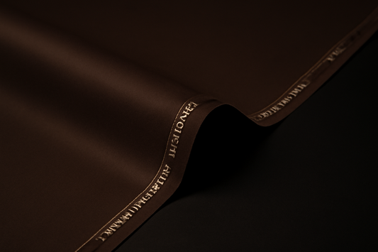 Plain-Dark Brown Egyption Cotton Suiting Fabric