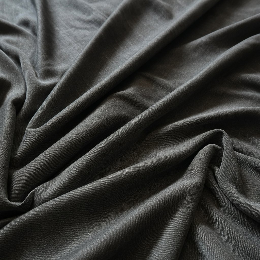 Plain-Black Cotton Suiting Fabric