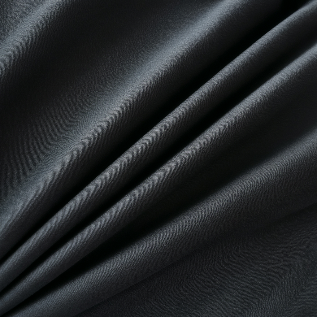 Plain-Black Cotton Suiting Fabric