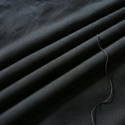 Plain-Black Cotton Suiting Fabric