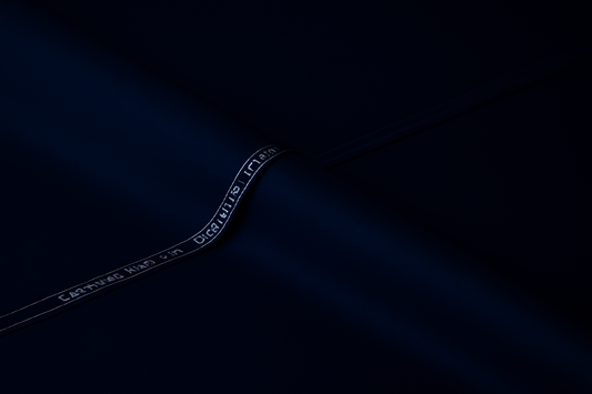Plain-Deep Navy Blue Cotton Suiting Fabric